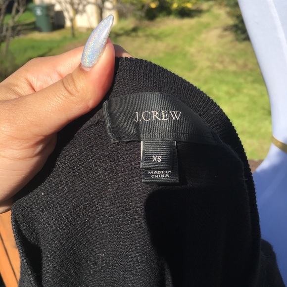 J Crew Black Crop Crew Neck Sweater - Picture 3 of 3